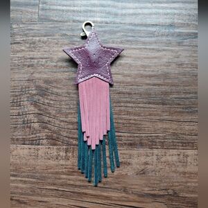 Portland Leather Austin Star Tassel Keychain - Plum, Foxglove, Lagoon